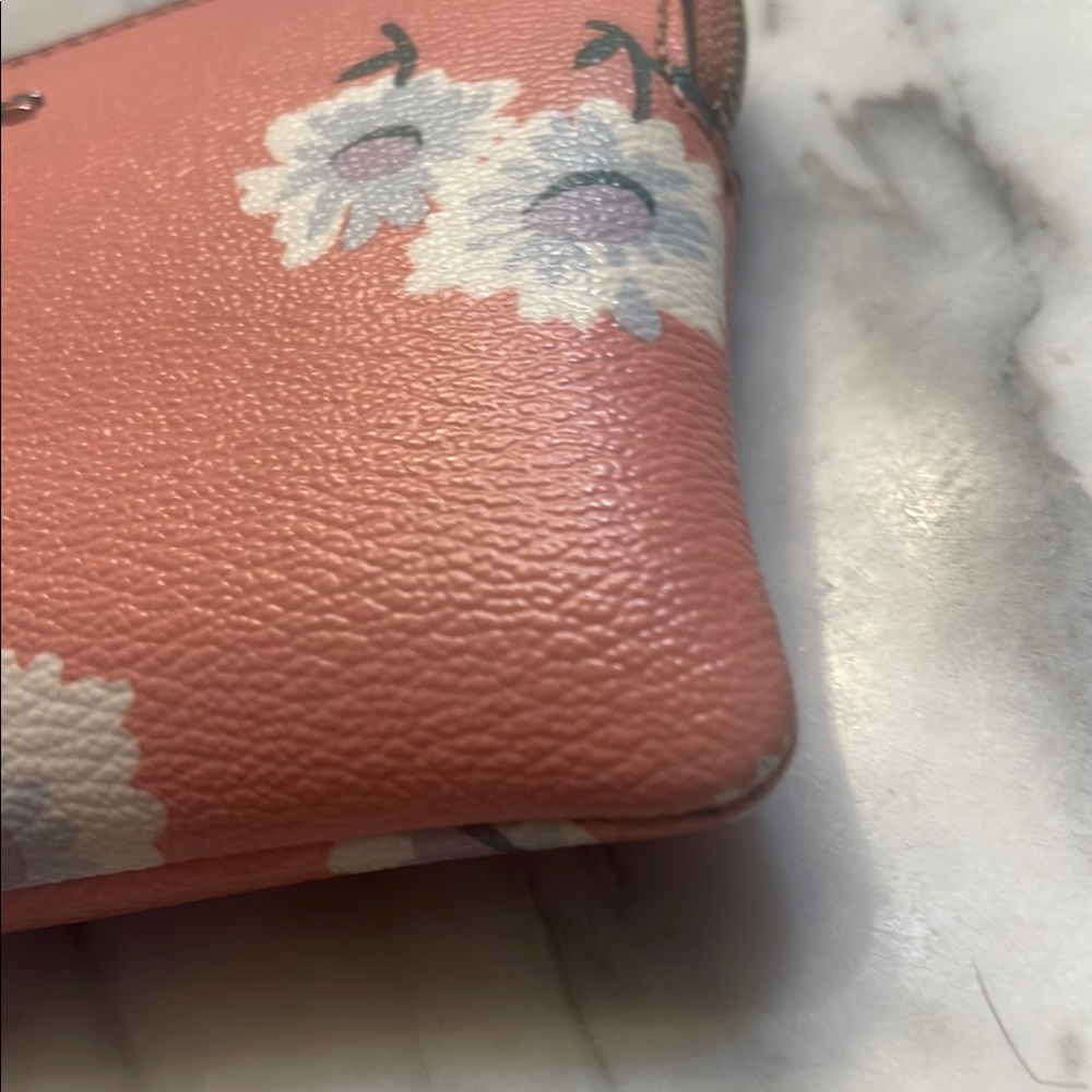Coach Pink Floral Leather Wristlet Clutch - Picture 9 of 12